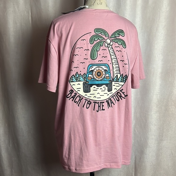 Back to the Nature Pink T-Shirt Medium Unisex Brand New with Tags - Picture 2 of 5